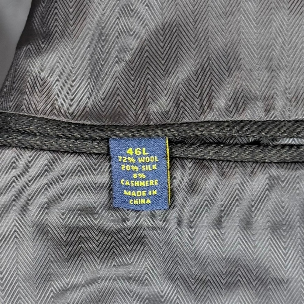 Club Room Blazer Sport Coat 46L Wool Silk Cashmere Herringbone Professor Career - Picture 4 of 11